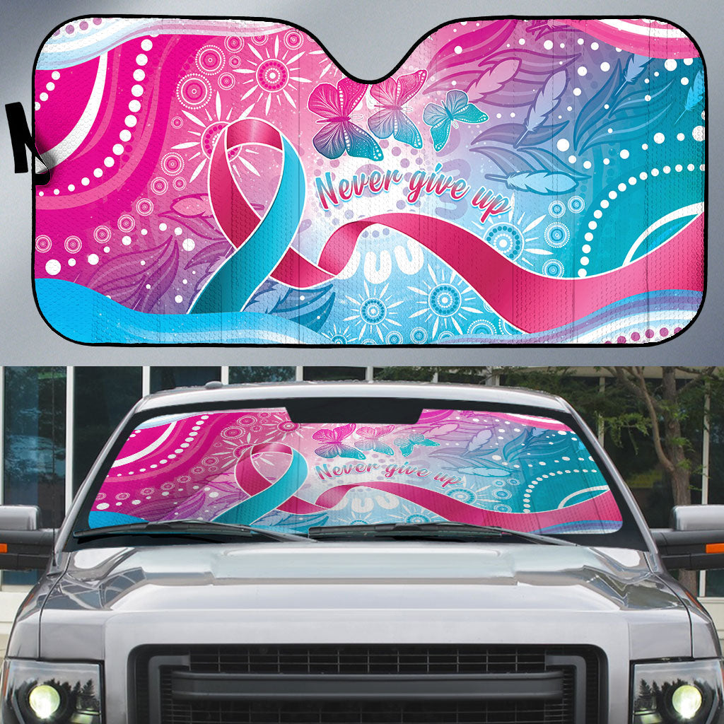 Australia Hereditary Cancer Support Auto Sun Shade Never Give Up