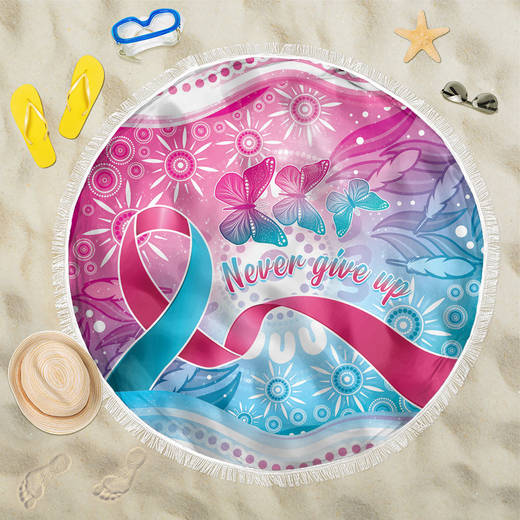 Australia Hereditary Cancer Support Beach Blanket Never Give Up