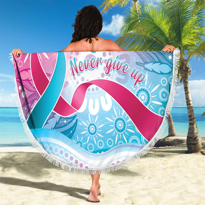 Australia Hereditary Cancer Support Beach Blanket Never Give Up