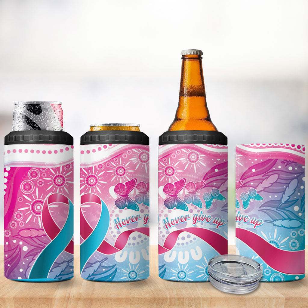 Australia Hereditary Cancer Support 4 in 1 Can Cooler Tumbler Never Give Up