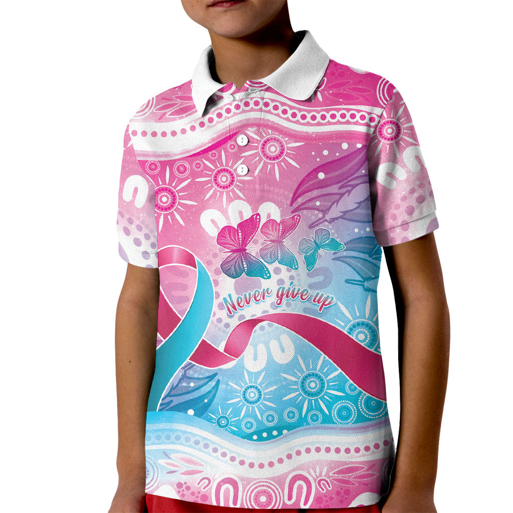 Australia Hereditary Cancer Support Kid Polo Shirt Never Give Up