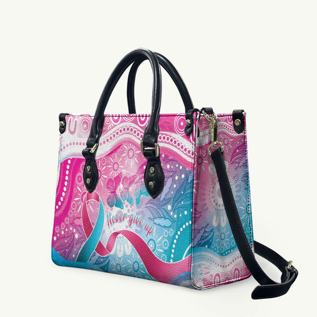 Australia Hereditary Cancer Support Leather Bag Never Give Up