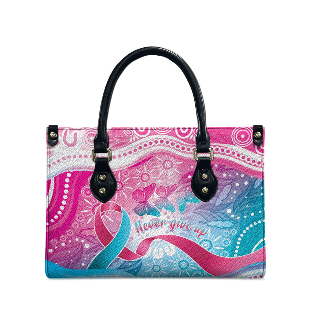 Australia Hereditary Cancer Support Leather Bag Never Give Up
