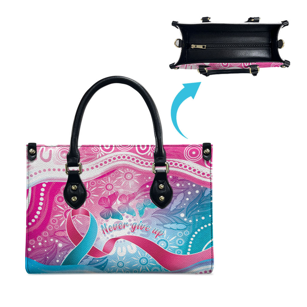 Australia Hereditary Cancer Support Leather Bag Never Give Up