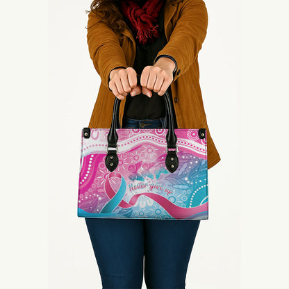 Australia Hereditary Cancer Support Leather Bag Never Give Up