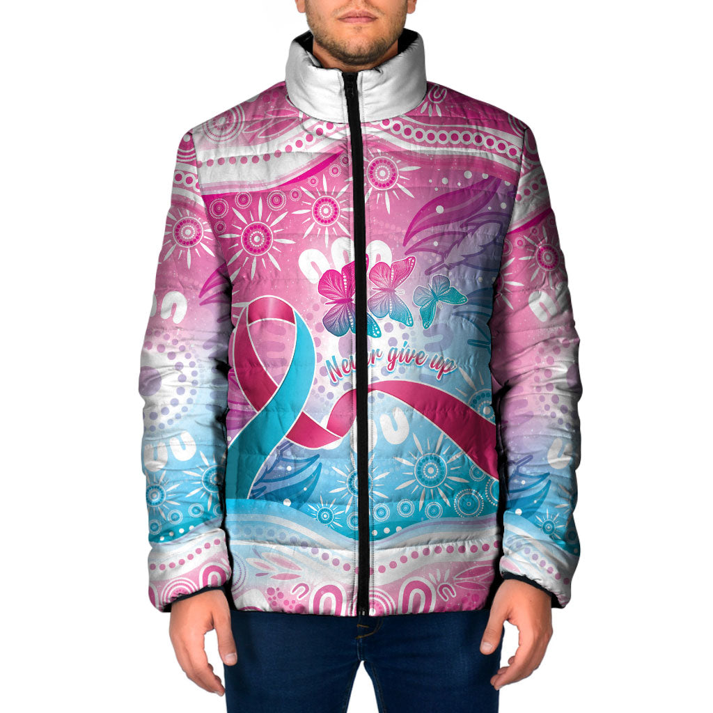 Australia Hereditary Cancer Support Padded Jacket Never Give Up