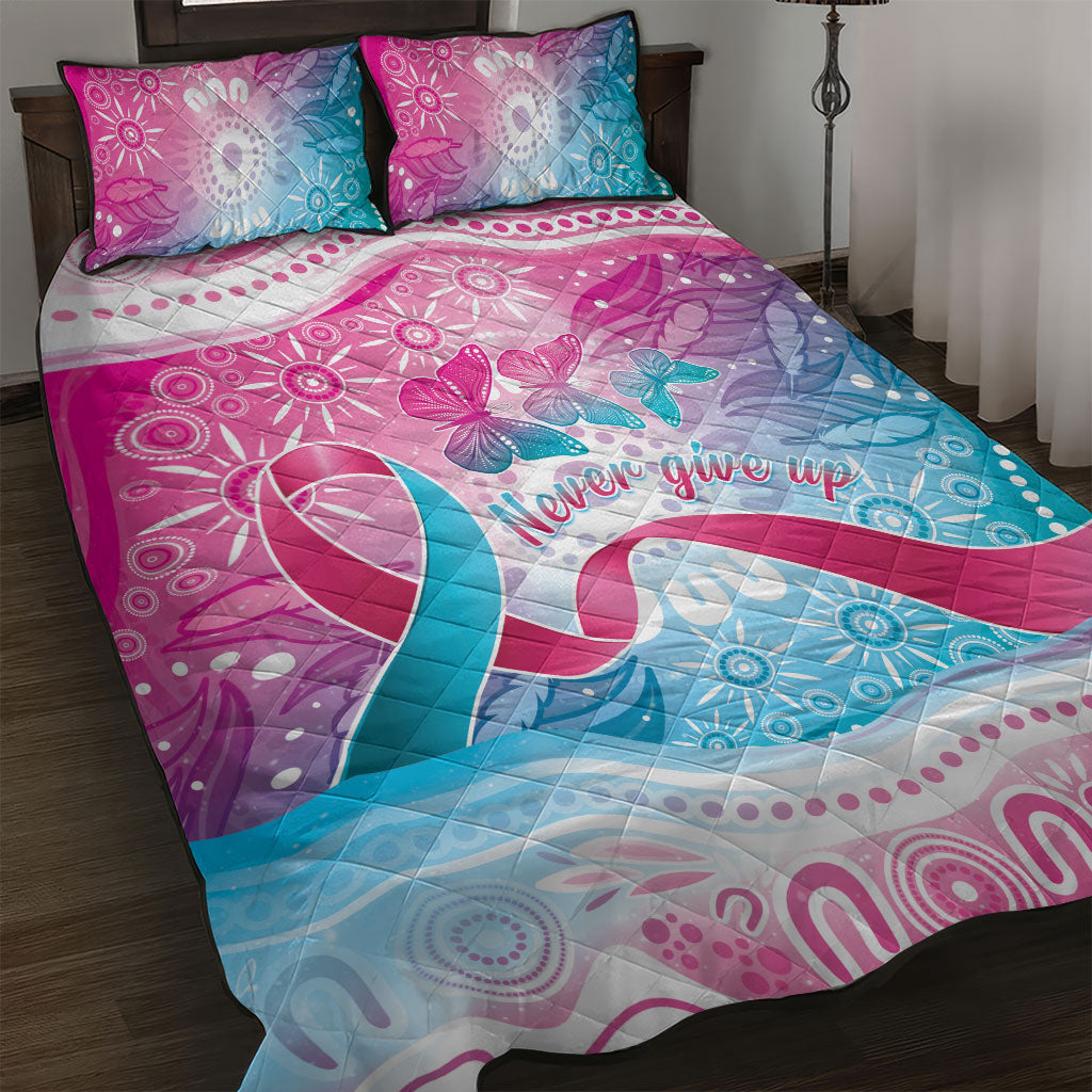 Australia Hereditary Cancer Support Quilt Bed Set Never Give Up