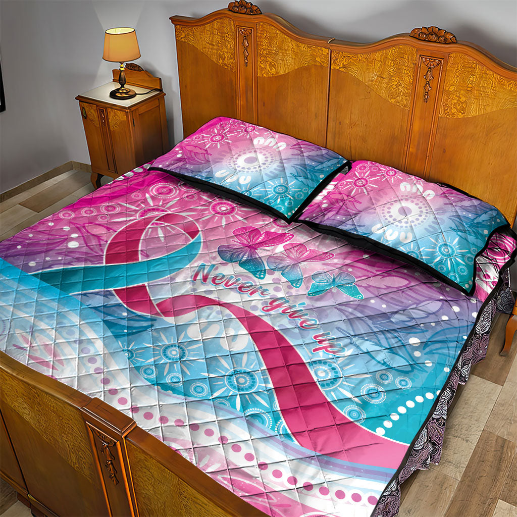 Australia Hereditary Cancer Support Quilt Bed Set Never Give Up