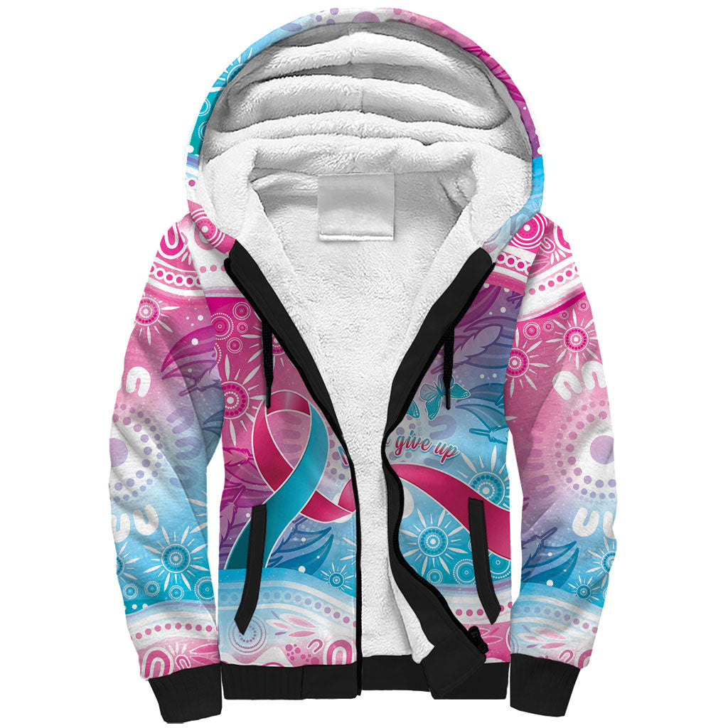 Australia Hereditary Cancer Support Sherpa Hoodie Never Give Up