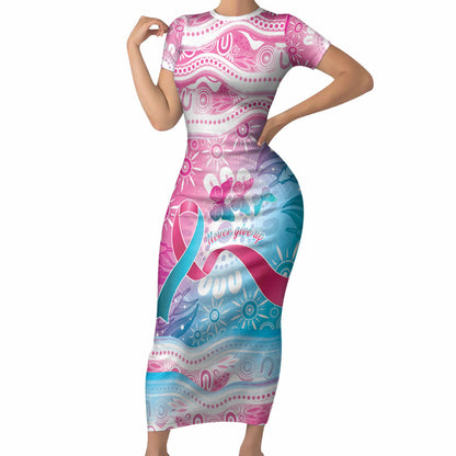 Australia Hereditary Cancer Support Short Sleeve Bodycon Dress Never Give Up