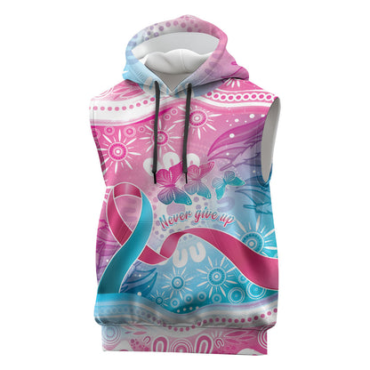 Australia Hereditary Cancer Support Sleeveless Hoodie Never Give Up