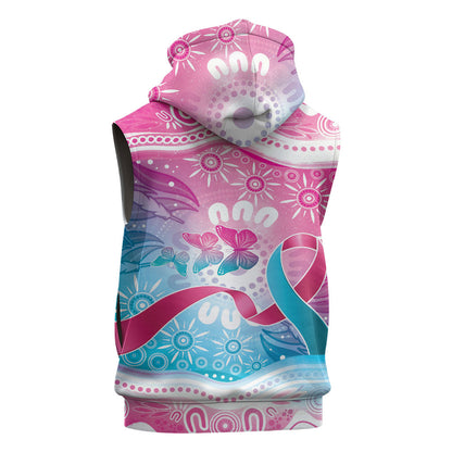 Australia Hereditary Cancer Support Sleeveless Hoodie Never Give Up