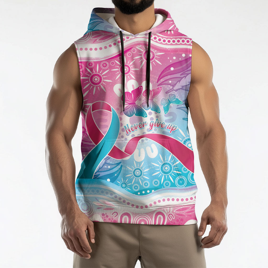Australia Hereditary Cancer Support Sleeveless Hoodie Never Give Up