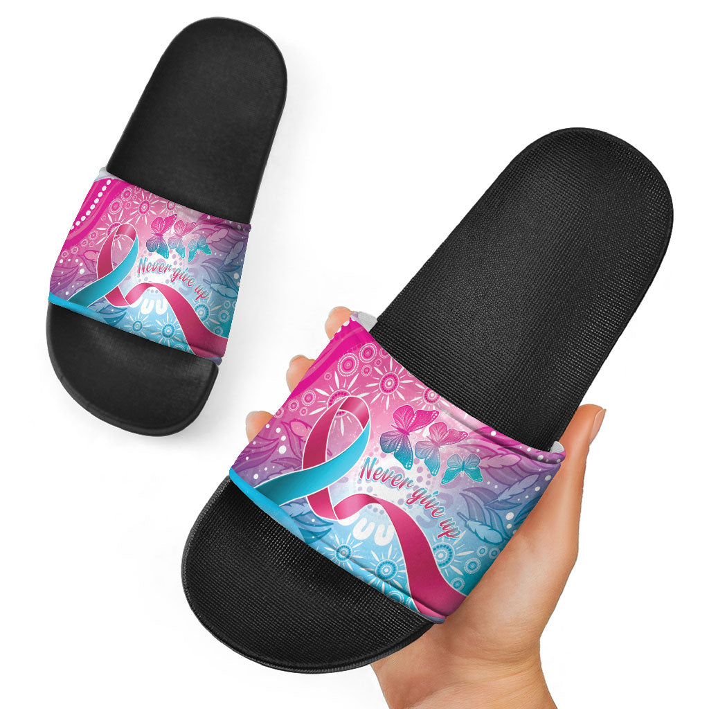 Australia Hereditary Cancer Support Slide Sandals Never Give Up