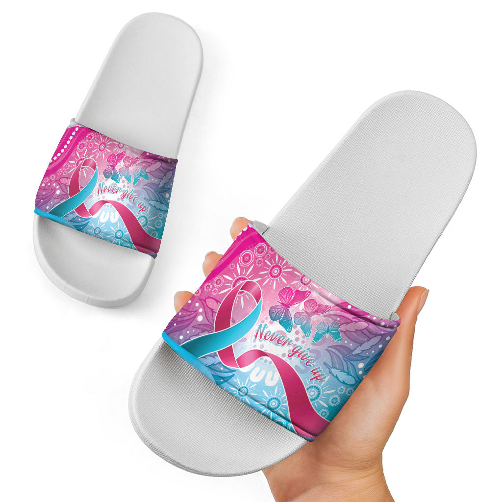 Australia Hereditary Cancer Support Slide Sandals Never Give Up
