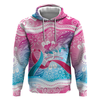 Australia Hereditary Cancer Support Zip Hoodie Never Give Up