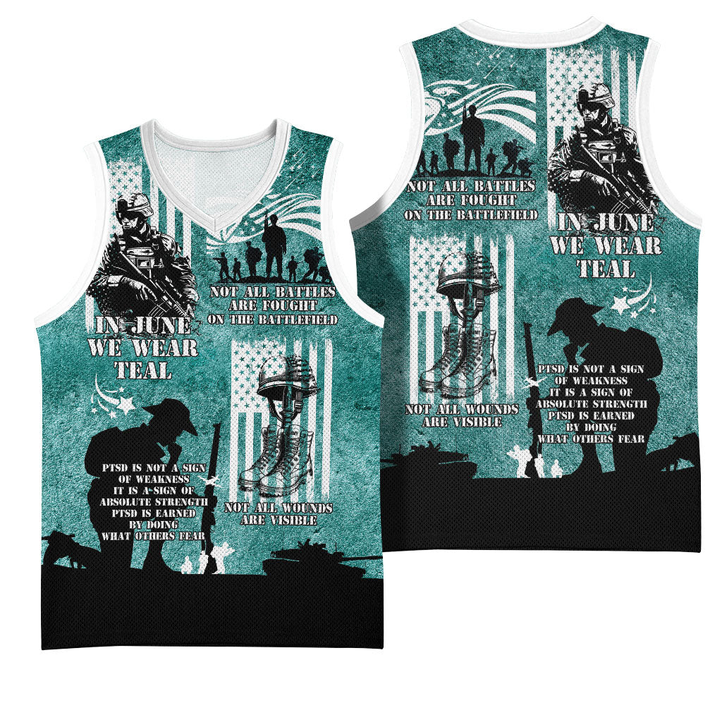 Veteran PTSD Basketball Jersey Not A Sign Of Weakness It Is Earned By Doing What Others Fear