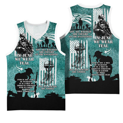 Veteran PTSD Basketball Jersey Not A Sign Of Weakness It Is Earned By Doing What Others Fear