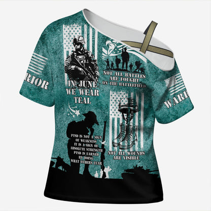 Veteran PTSD Cross Shoulder Shirt Not A Sign Of Weakness It Is Earned By Doing What Others Fear