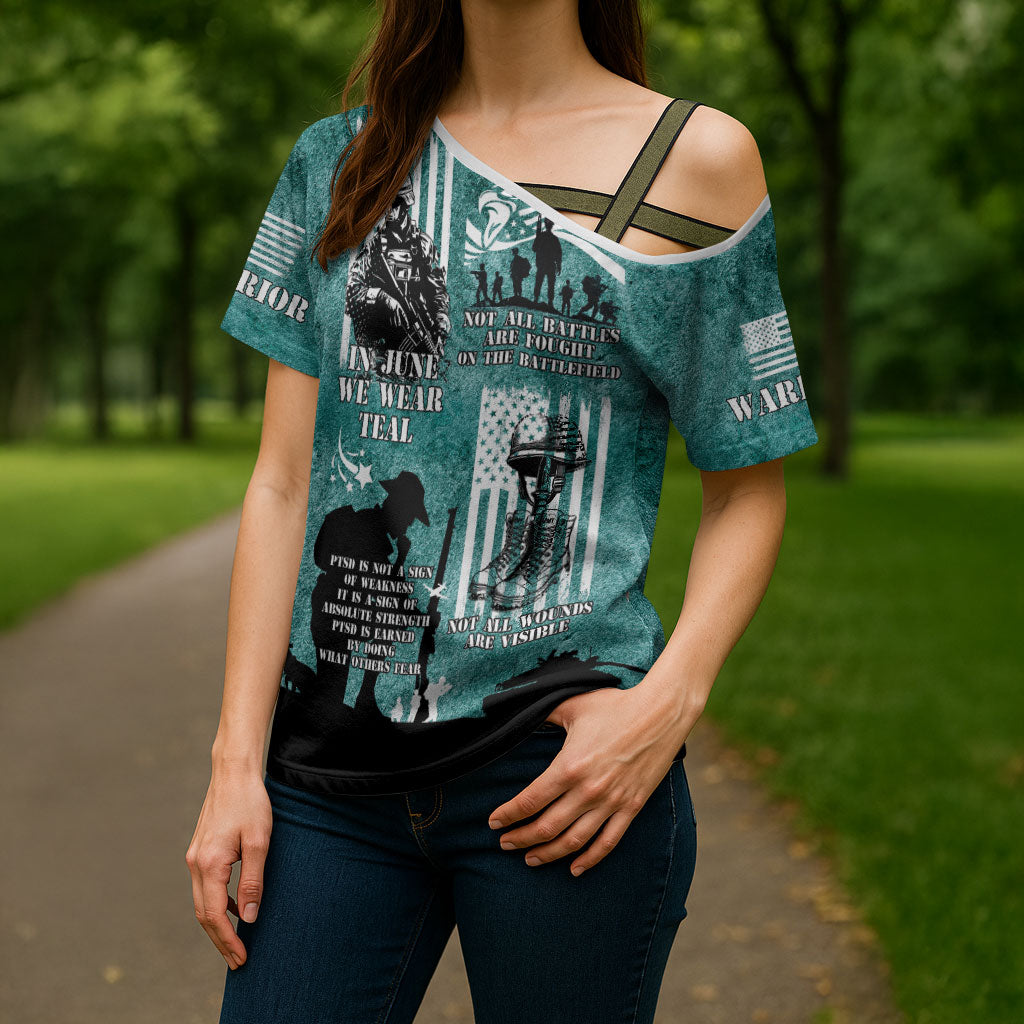 Veteran PTSD Cross Shoulder Shirt Not A Sign Of Weakness It Is Earned By Doing What Others Fear