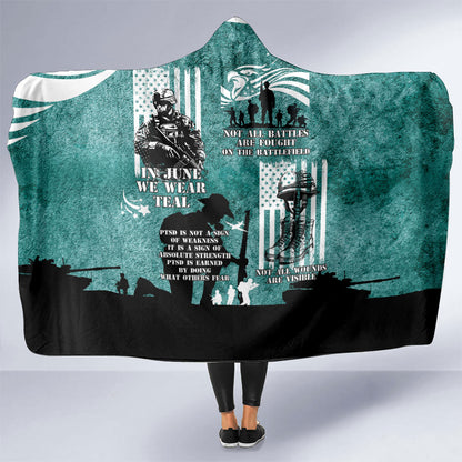 Veteran PTSD Hooded Blanket Not A Sign Of Weakness It Is Earned By Doing What Others Fear
