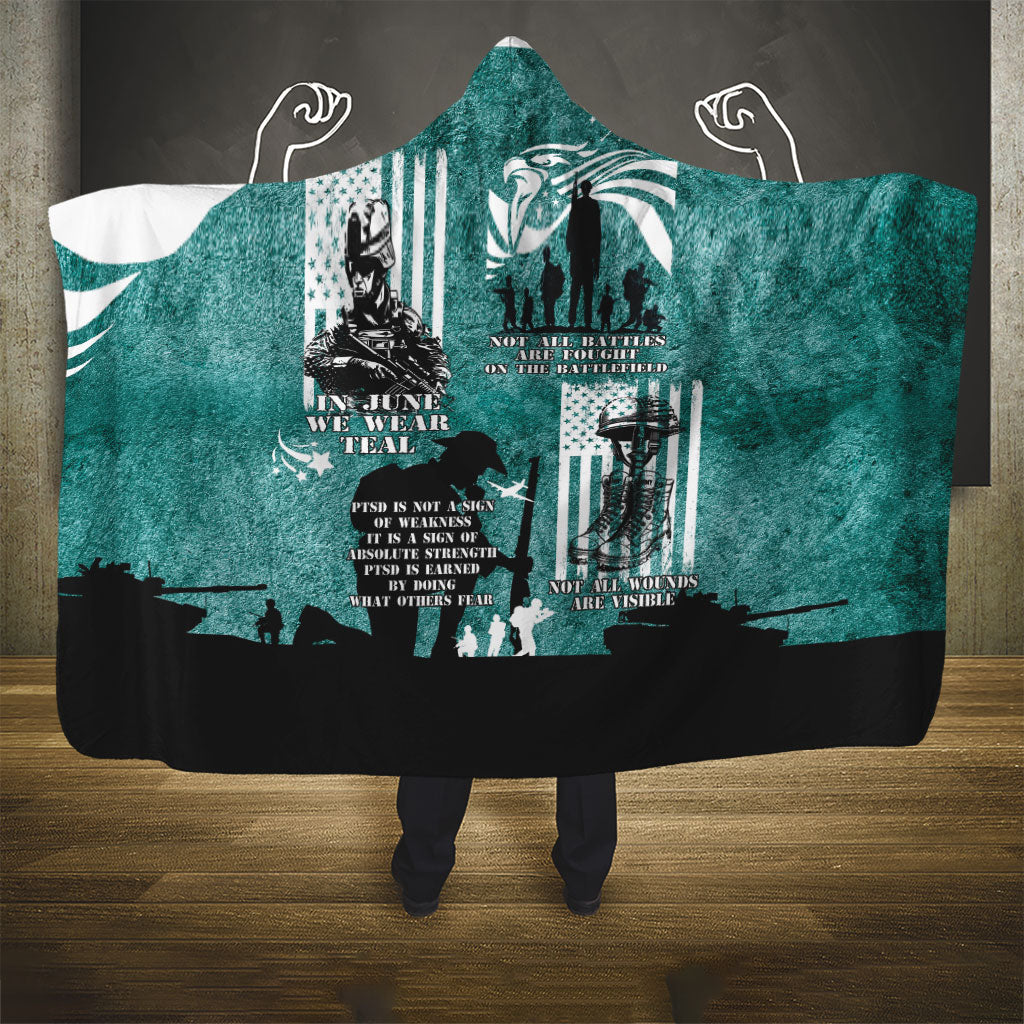 Veteran PTSD Hooded Blanket Not A Sign Of Weakness It Is Earned By Doing What Others Fear