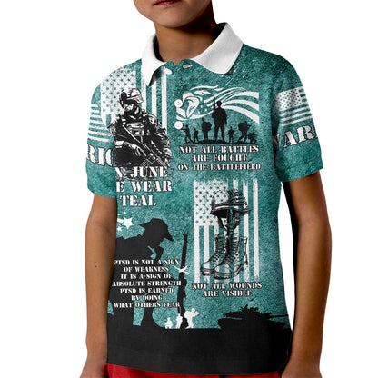 Veteran PTSD Kid Polo Shirt Not A Sign Of Weakness It Is Earned By Doing What Others Fear