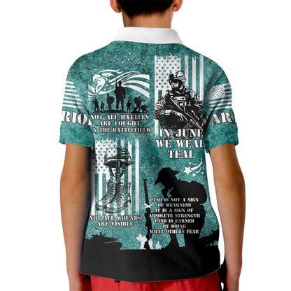Veteran PTSD Kid Polo Shirt Not A Sign Of Weakness It Is Earned By Doing What Others Fear