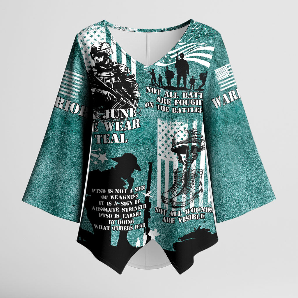 Veteran PTSD Kimono Sleeve Blouse Not A Sign Of Weakness It Is Earned By Doing What Others Fear