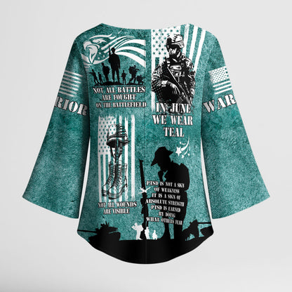Veteran PTSD Kimono Sleeve Blouse Not A Sign Of Weakness It Is Earned By Doing What Others Fear