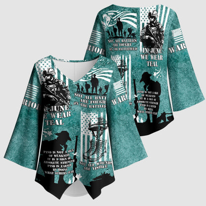 Veteran PTSD Kimono Sleeve Blouse Not A Sign Of Weakness It Is Earned By Doing What Others Fear