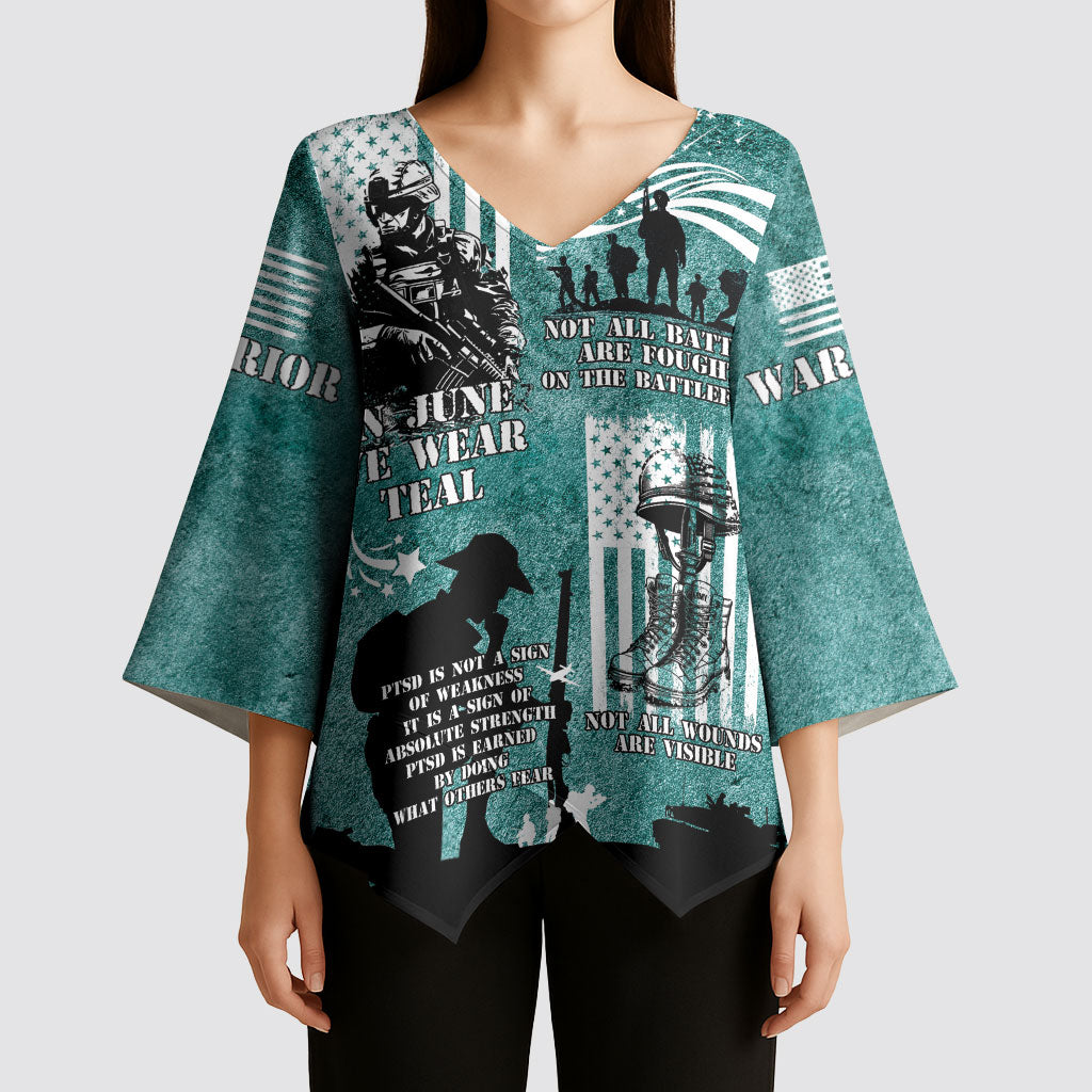 Veteran PTSD Kimono Sleeve Blouse Not A Sign Of Weakness It Is Earned By Doing What Others Fear