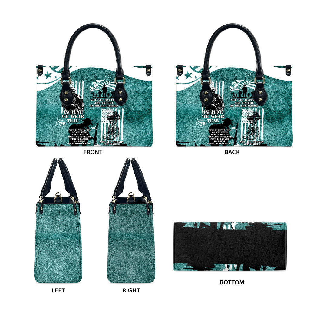 Veteran PTSD Leather Bag Not A Sign Of Weakness It Is Earned By Doing What Others Fear