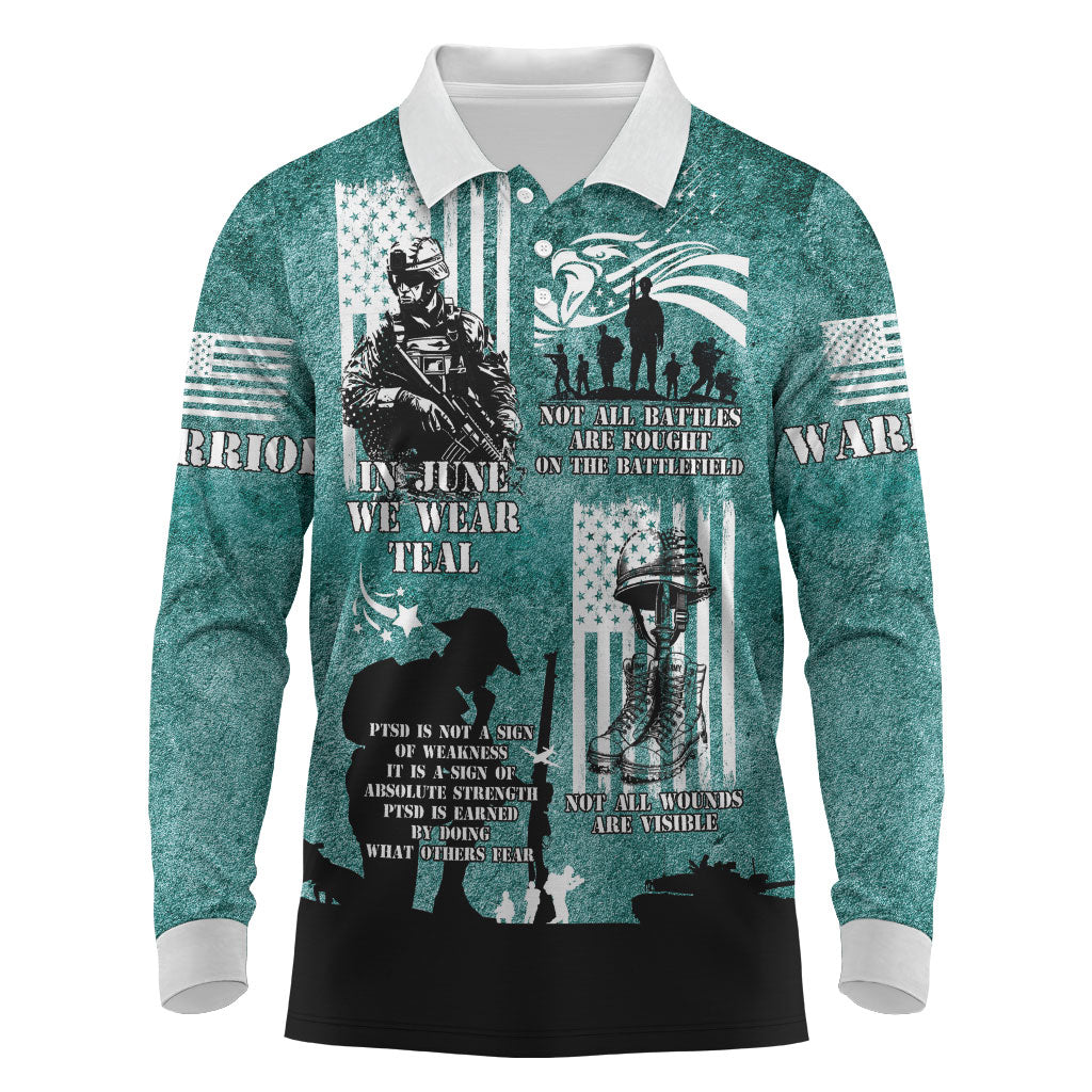 Veteran PTSD Long Sleeve Polo Shirt Not A Sign Of Weakness It Is Earned By Doing What Others Fear