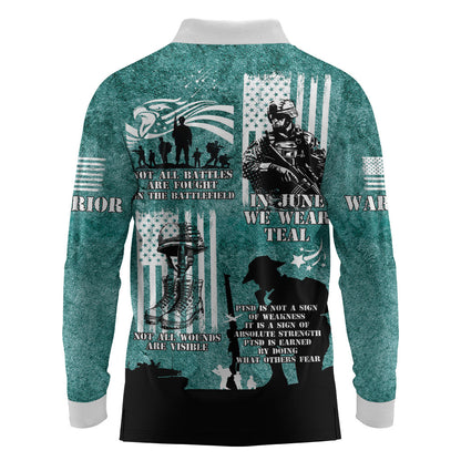 Veteran PTSD Long Sleeve Polo Shirt Not A Sign Of Weakness It Is Earned By Doing What Others Fear