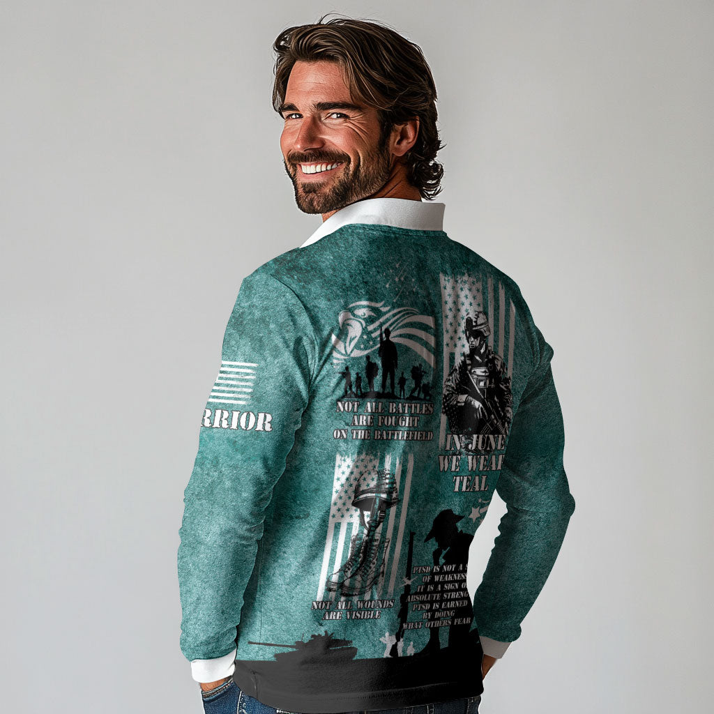 Veteran PTSD Long Sleeve Polo Shirt Not A Sign Of Weakness It Is Earned By Doing What Others Fear