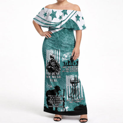 Veteran PTSD Off Shoulder Maxi Dress Not A Sign Of Weakness It Is Earned By Doing What Others Fear