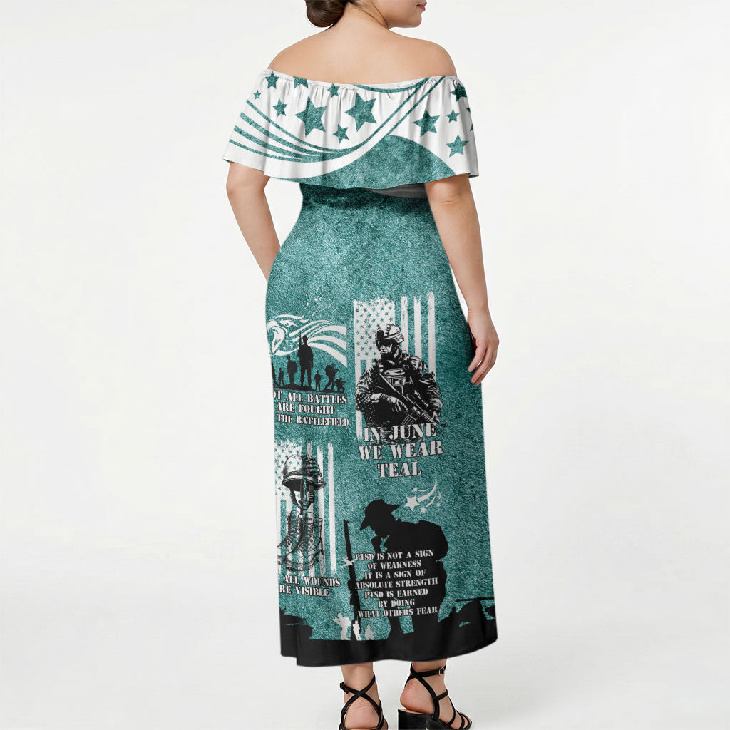 Veteran PTSD Off Shoulder Maxi Dress Not A Sign Of Weakness It Is Earned By Doing What Others Fear