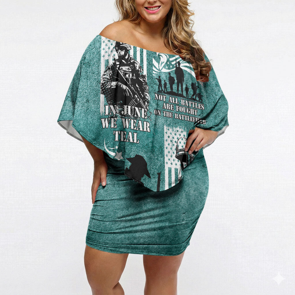 Veteran PTSD Off Shoulder Short Dress Not A Sign Of Weakness It Is Earned By Doing What Others Fear
