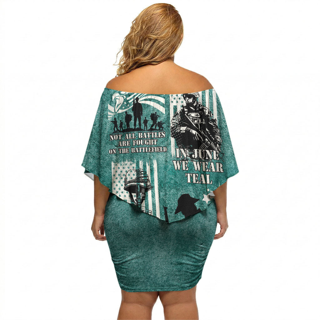 Veteran PTSD Off Shoulder Short Dress Not A Sign Of Weakness It Is Earned By Doing What Others Fear