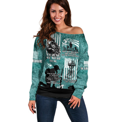 Veteran PTSD Off Shoulder Sweater Not A Sign Of Weakness It Is Earned By Doing What Others Fear