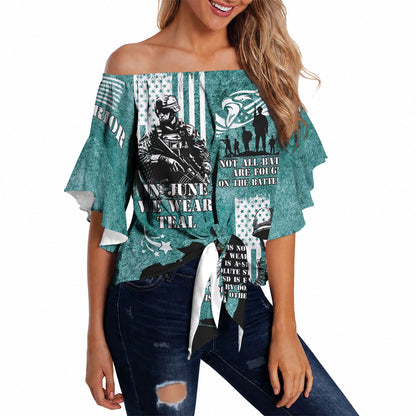 Veteran PTSD Off Shoulder Wrap Waist Top Not A Sign Of Weakness It Is Earned By Doing What Others Fear