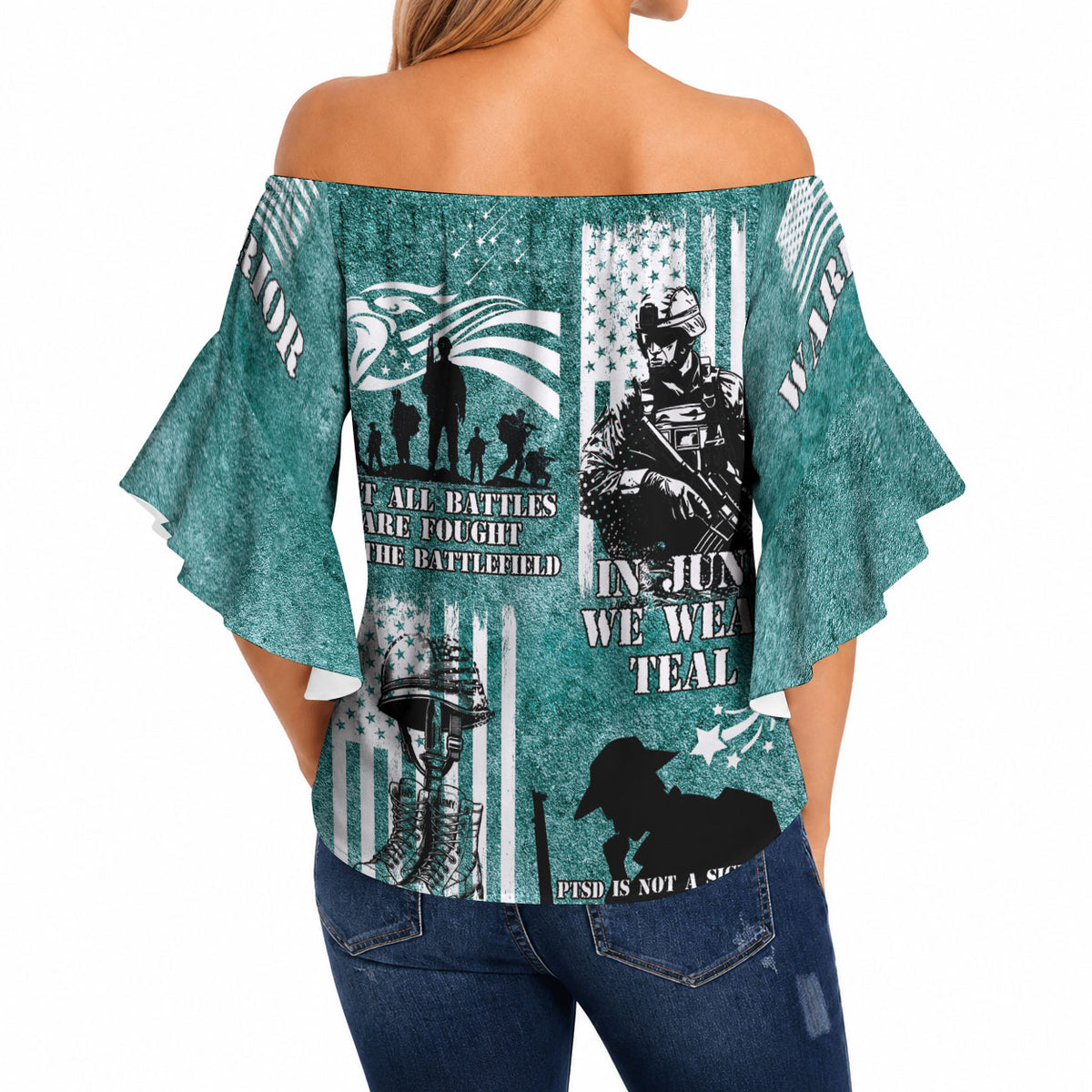 Veteran PTSD Off Shoulder Wrap Waist Top Not A Sign Of Weakness It Is Earned By Doing What Others Fear