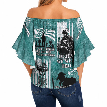Veteran PTSD Off Shoulder Wrap Waist Top Not A Sign Of Weakness It Is Earned By Doing What Others Fear