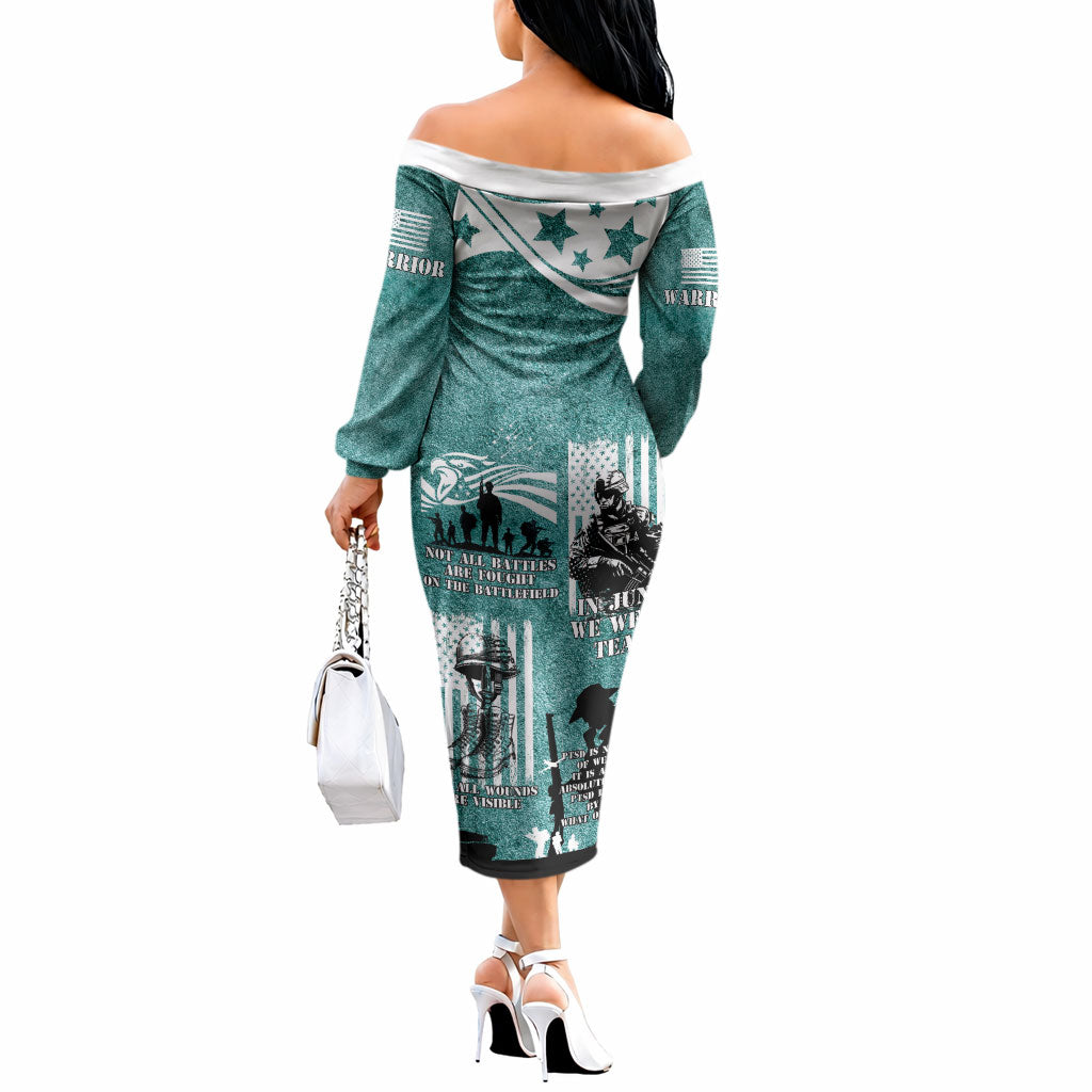 Veteran PTSD Off The Shoulder Long Sleeve Dress Not A Sign Of Weakness It Is Earned By Doing What Others Fear