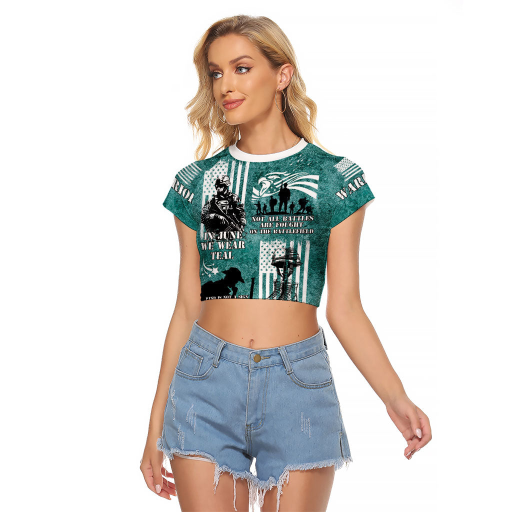 Veteran PTSD Raglan Cropped T Shirt Not A Sign Of Weakness It Is Earned By Doing What Others Fear