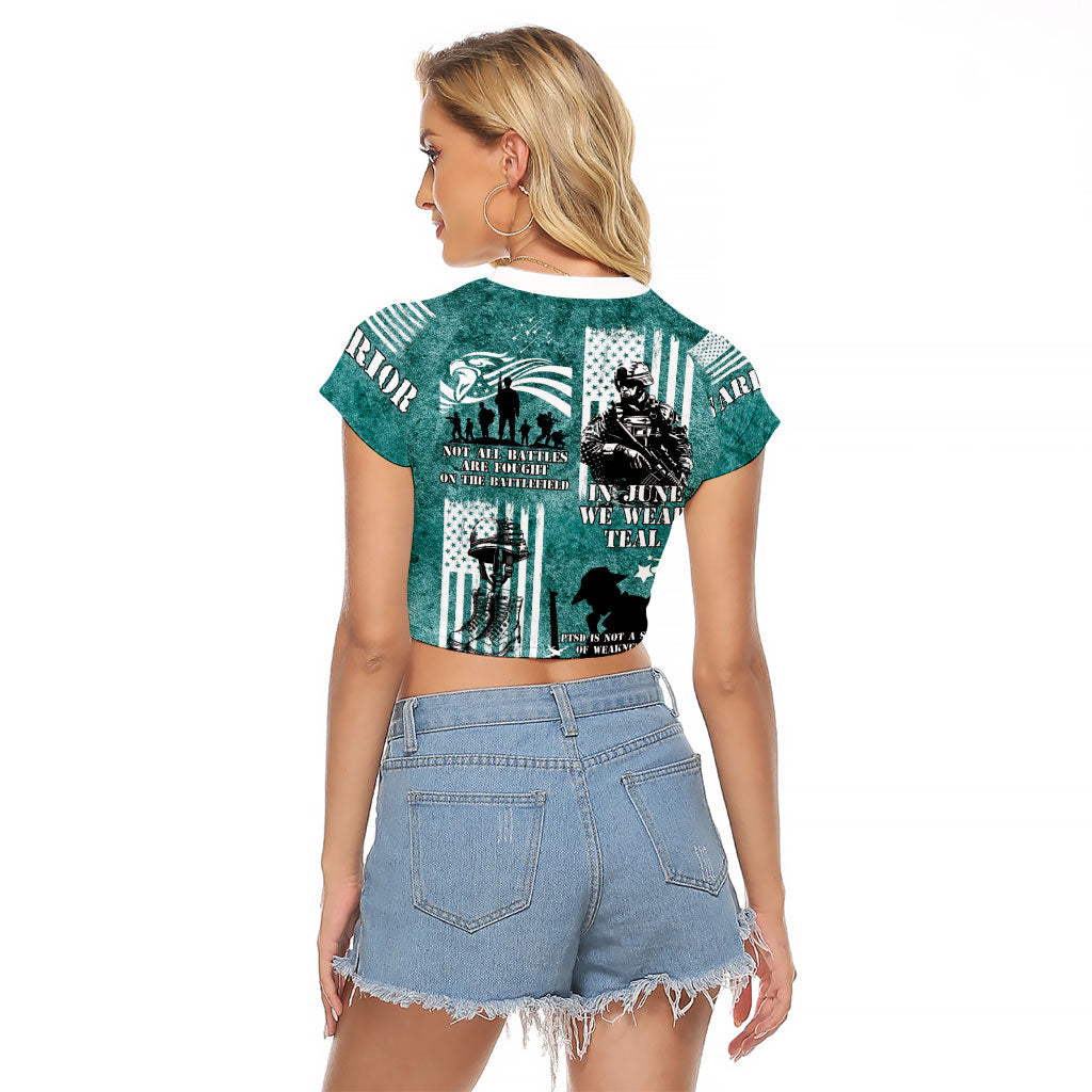 Veteran PTSD Raglan Cropped T Shirt Not A Sign Of Weakness It Is Earned By Doing What Others Fear