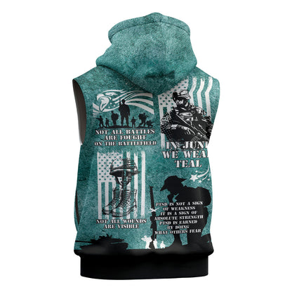 Veteran PTSD Sleeveless Hoodie Not A Sign Of Weakness It Is Earned By Doing What Others Fear