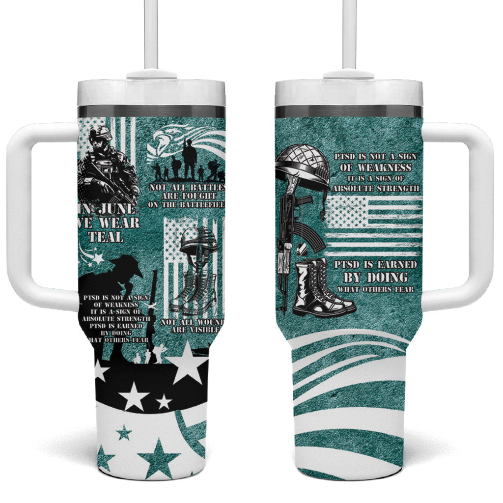 Veteran PTSD Tumbler With Handle Not A Sign Of Weakness It Is Earned By Doing What Others Fear