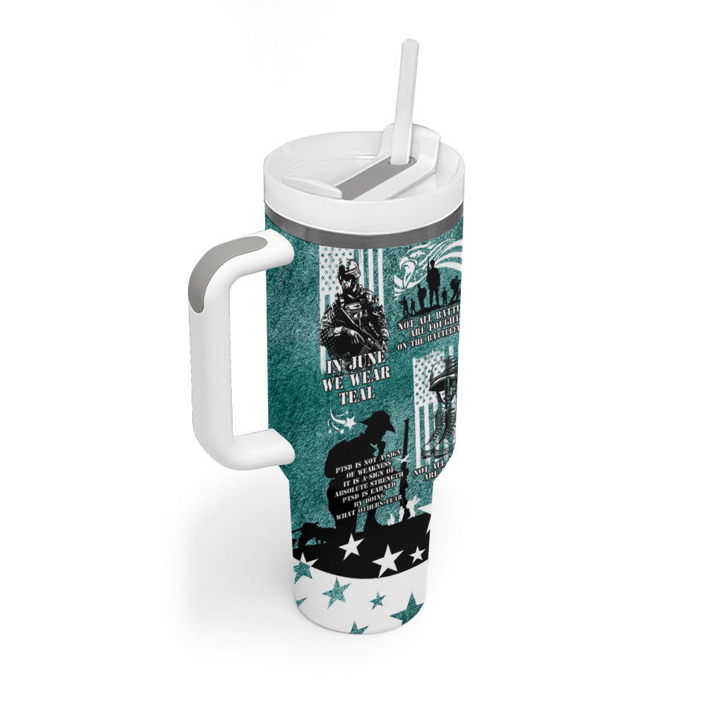 Veteran PTSD Tumbler With Handle Not A Sign Of Weakness It Is Earned By Doing What Others Fear